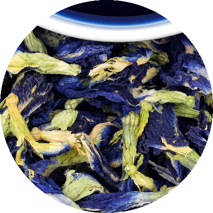 Whole dried butterfly pea flowers